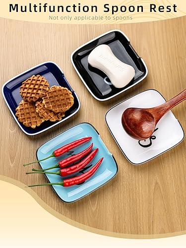 Miniatura 6 de GDCZ Soporte de cuchara de cerámica para estufa, soporte grande de 4.75 pulgadas para encimera de cocina, cuchara moderna para granja, soporte de