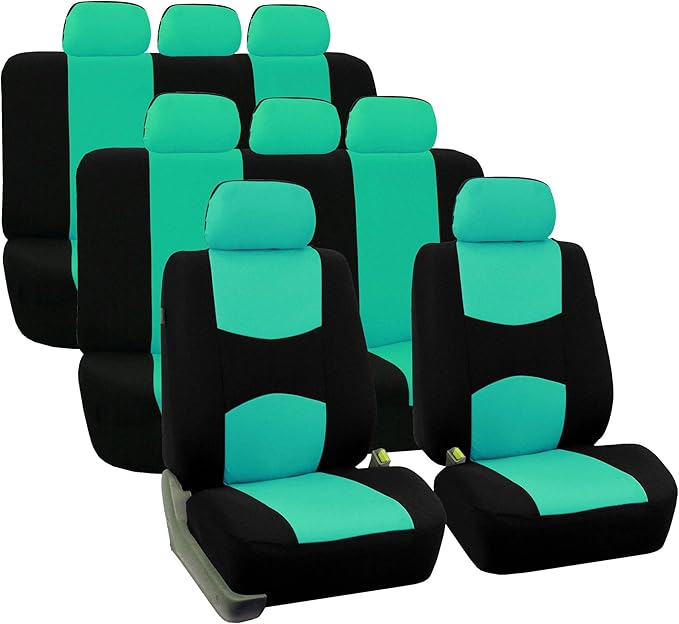 TLH Flat Cloth Mint Car Seat Covers 3 Row, 8 Seaters
