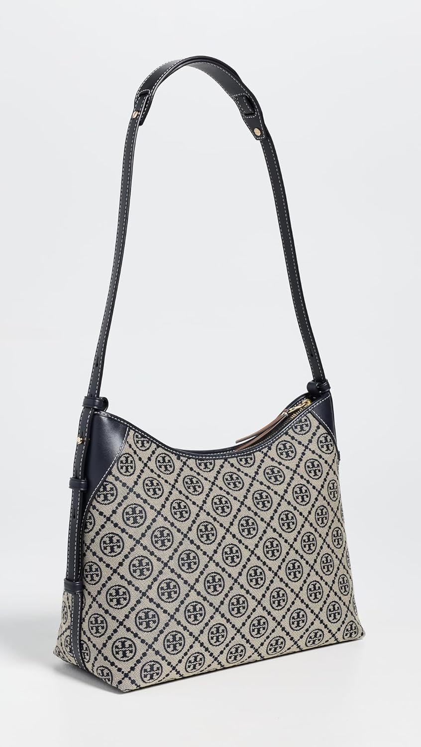 Tory Burch Women's T Monogram Messenger Bag, Tory Navy, Blue, Print, One Size - Image 4