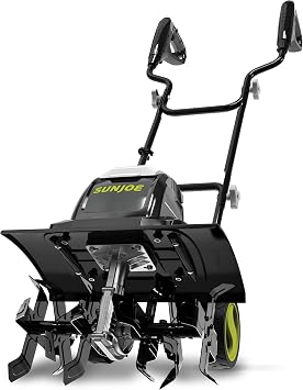 Sun Joe Electric Garden Tiller & Cultivator with Steel Tines, TJ605E