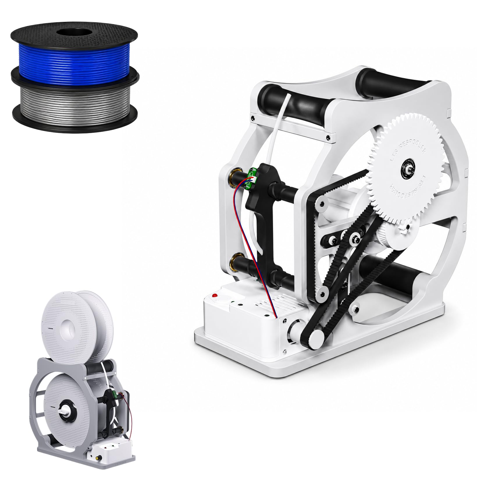 Elektryczny nawijacz filamentu do drukarki 3D, szpula filamentu z czujnikiem Smart Start Stop, 1 kg szpulki filamentu, regulowana prędkość do PLA, PETG, ABS, TPU nylon