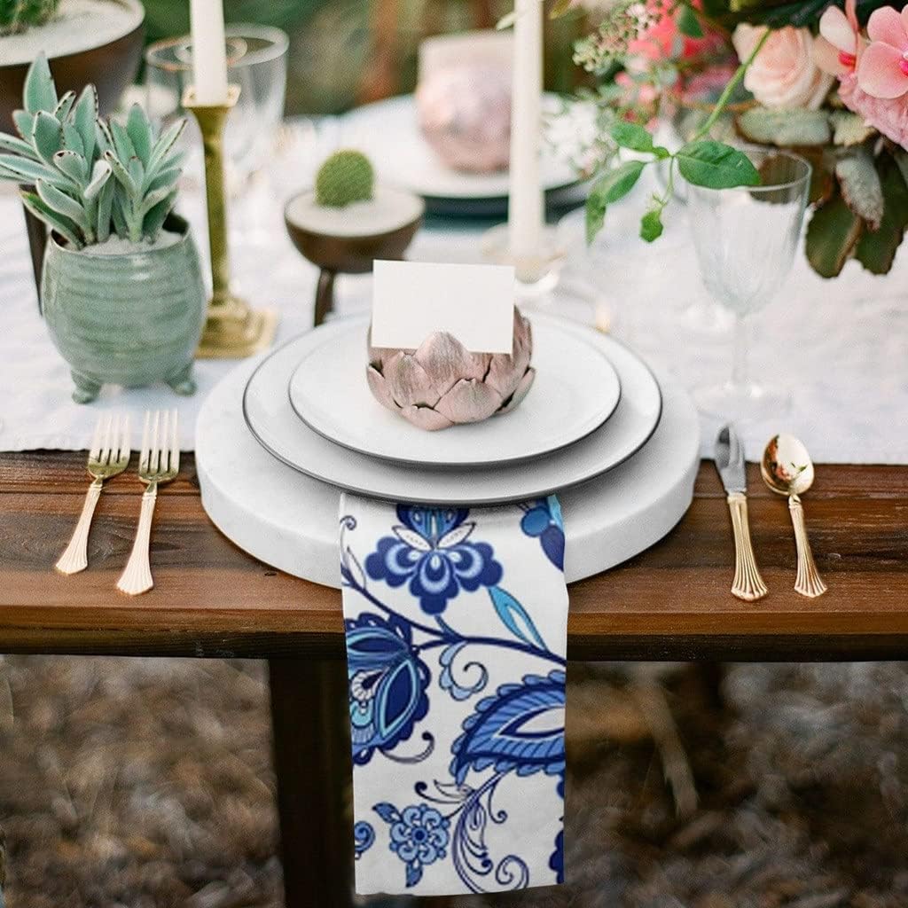 Vintage Flowers Table Napkins Cloth Set Handkerchief Wedding Party Placemat Birthday Banquet Tea