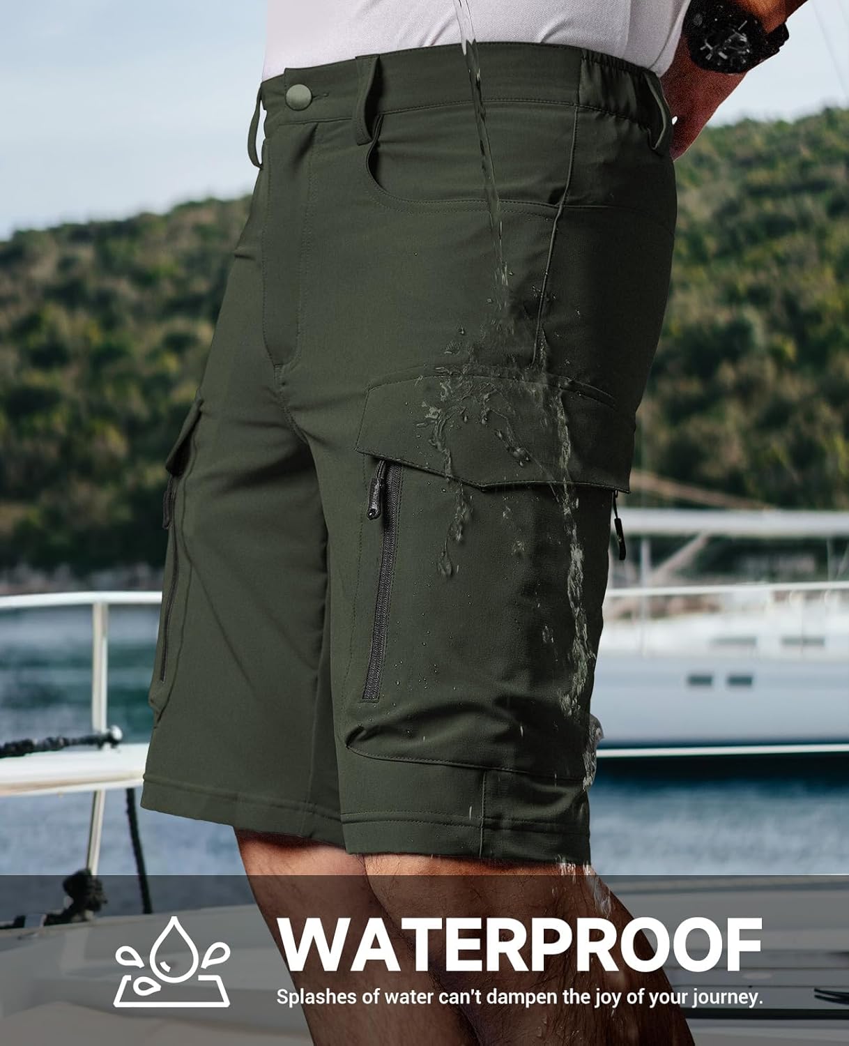 Moosehill Men's Hiking Cargo Shorts with 7 Pockets Quick Dry for Casual Work