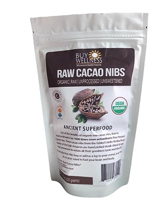 Buy Wellness Raw Organic Cacao Nibs Pure Criollo Cocoa Bean Nibs Crunchy Natural Chocolate Gluten Free Keto Paleo Friendly Cacao Super food Raw cocoa beans packed with antioxidants