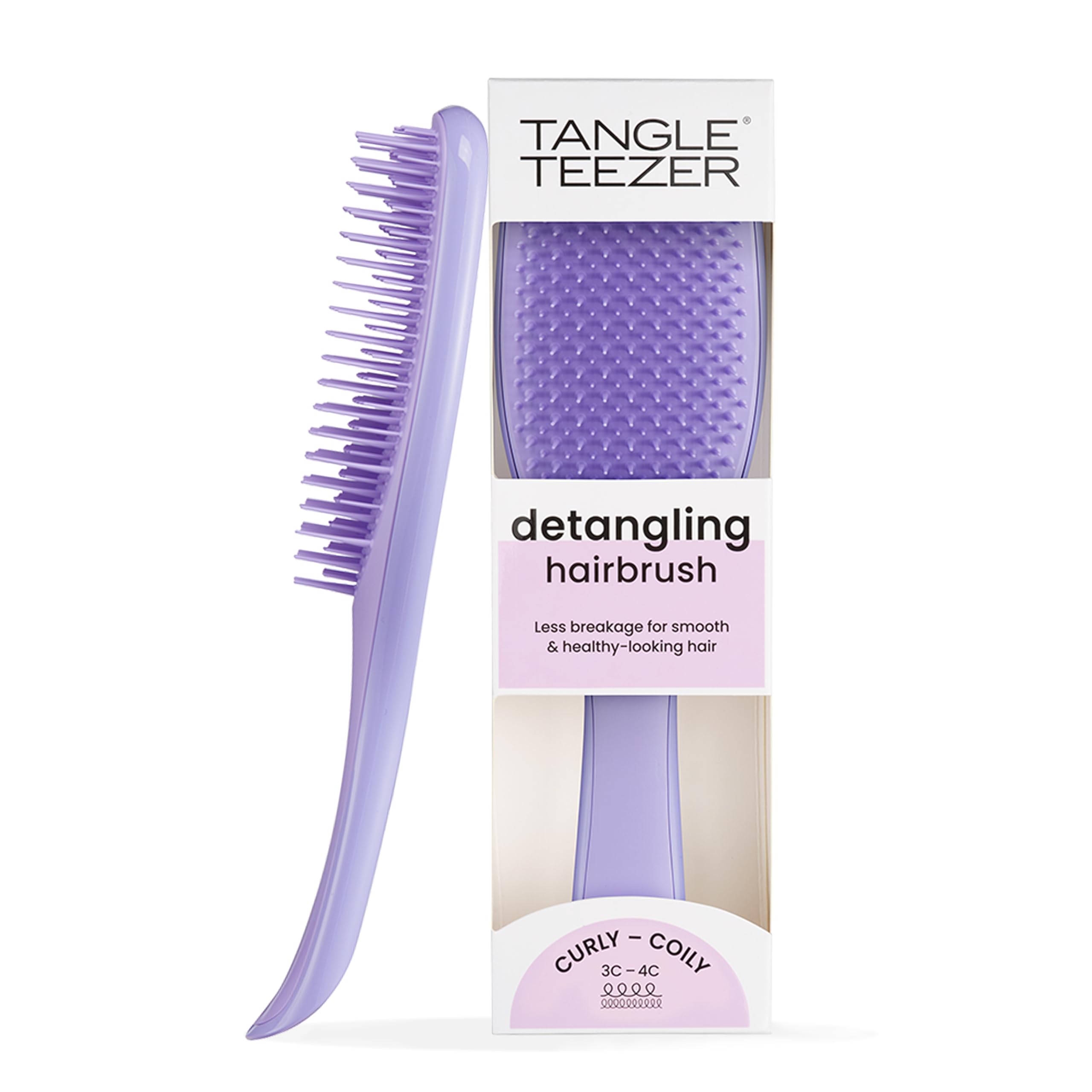 Tangle Teezer Spazzola Ultimate Detangler per Ricci Naturali - Per ricci definiti e afro 3C-4C meno crespi - Spazzola districante a doppie setole - Viola Passion