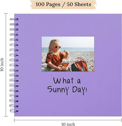 Vista 206 de Álbum de recortes de 8 x 8 pulgadas, álbum de recortes de papel kraft de tapa dura, álbumes de fotos, 40 páginas, perfecto para fotos de 4 x 6 / 5 x