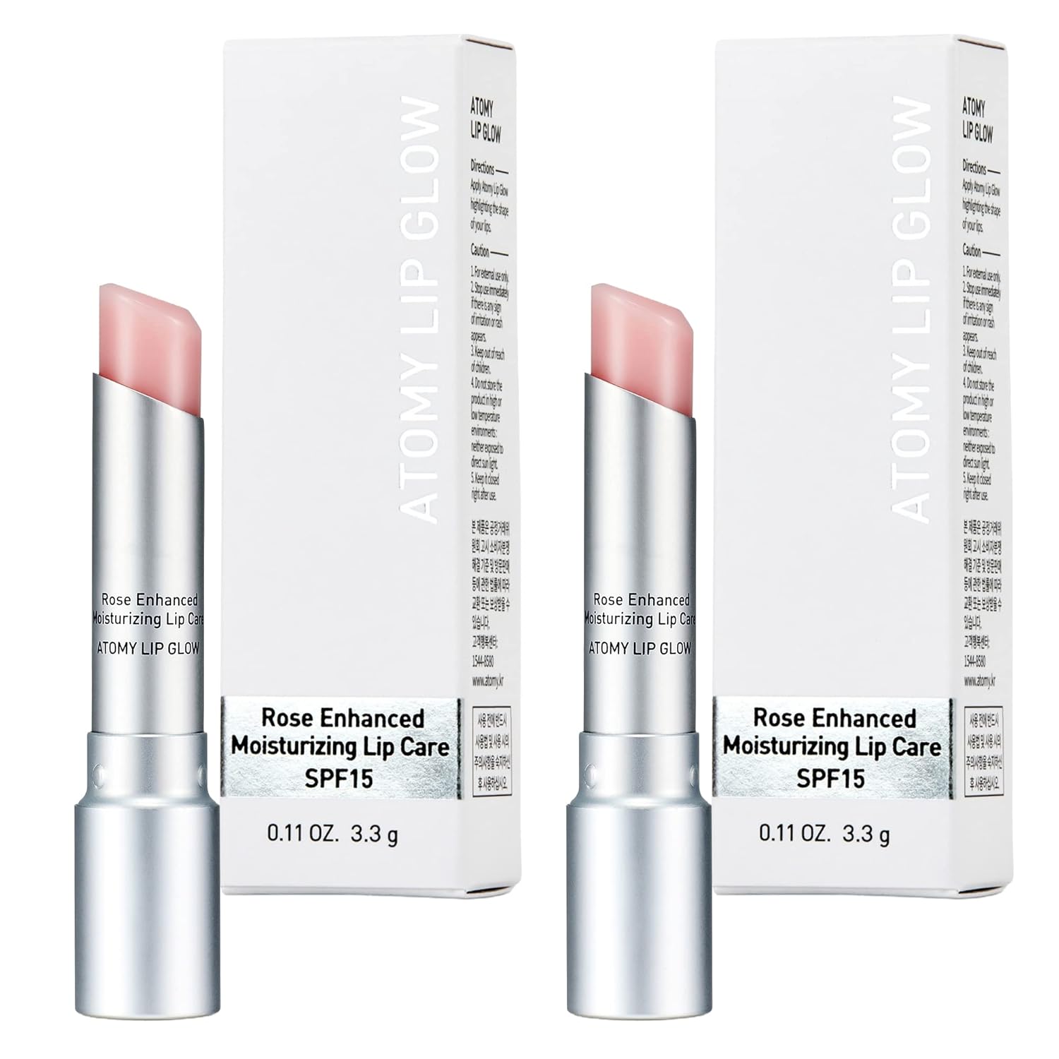 Atomy Lip Glow 3.3g x 2 EA – Moisturizing Lip Care Treatment Balm with Natural Pink Color Atomy Lip Glow 3.3g x 2 EA – Moisturizing Lip Care Treatment Balm with Natural Pink Color