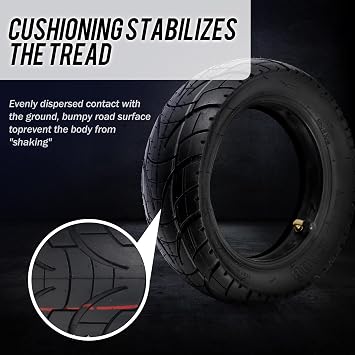 80/65-6 scooter tire City Road,10 Inch 255x80 10x3.0 Replacement Thickened Pneumatic Tyres 80/65-6 for Electric Scooter E-Bike Tires Inner Tubes for Motorcycle
