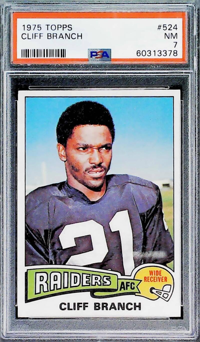1975 Topps Football #524 Cliff Branch Oakland Raiders PSA 7 NM Trading Card