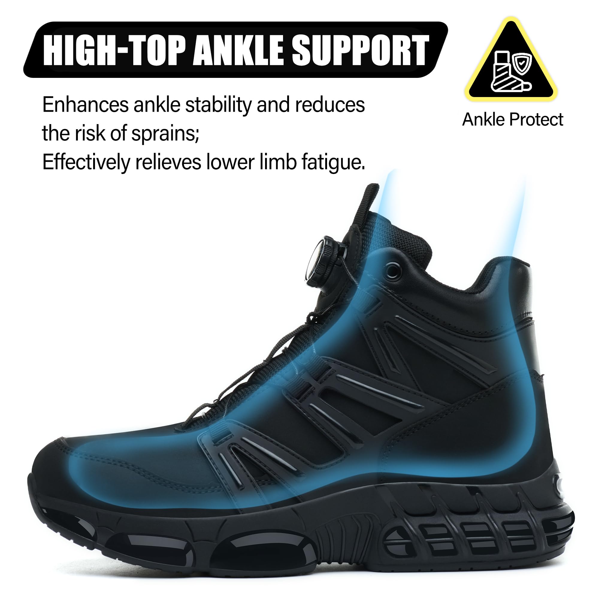 Botas de seguridad para hombre y mujer, con puntera de acero, ligeras, de seguridad, con amortiguación de aire, para el trabajo