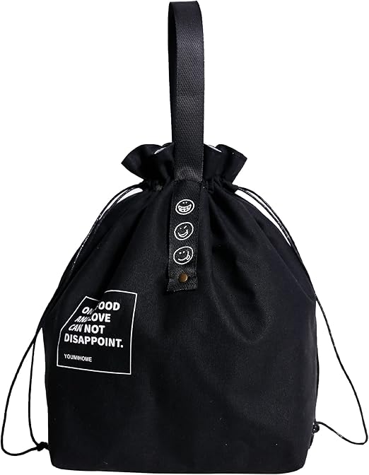 Amazon Osvino ランチ巾着袋 お弁当バッグ ランチバッグ 保冷保温 折りたたみ きんちゃく ランチトートバッグ アルミシート 買い物用エコバッグ おしゃれ 軽量 弁当箱 ミニトートバック ピクニック 保冷バッグ クーラーバッグ ブラック ランチバッグ ランチ巾着