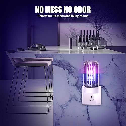 Miniatura 5 de Bug Zapper - Atrapa insectos para interiores, exterminador eléctrico de mosquitos para interiores, trampa de luz UV para interiores, para insectos,