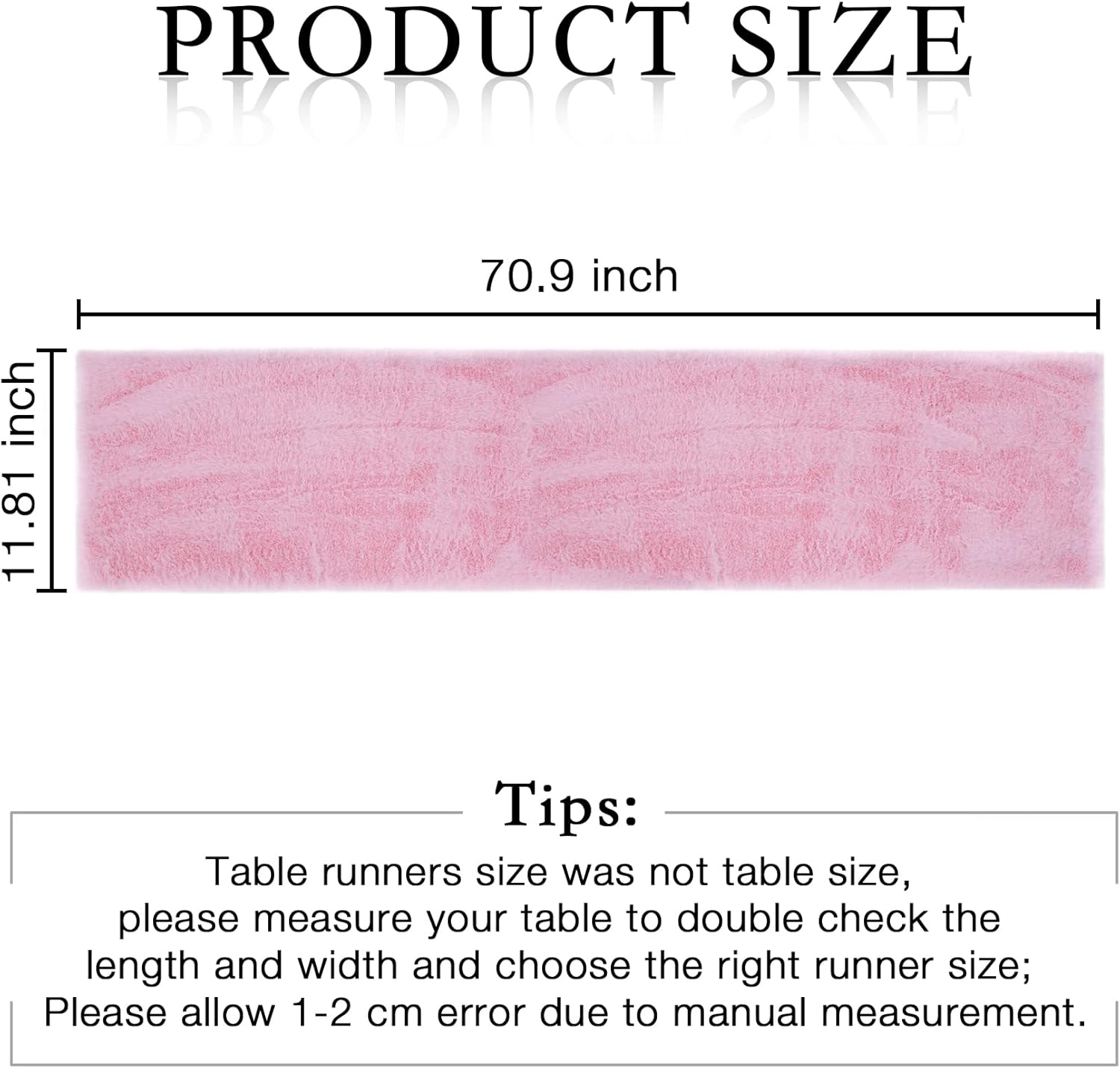 duduta Pink Faux Fur Table Runner 72 inches Long, Fluffy Spring Easter Dresser Runner Coffee Table Runner Girls Room Decor