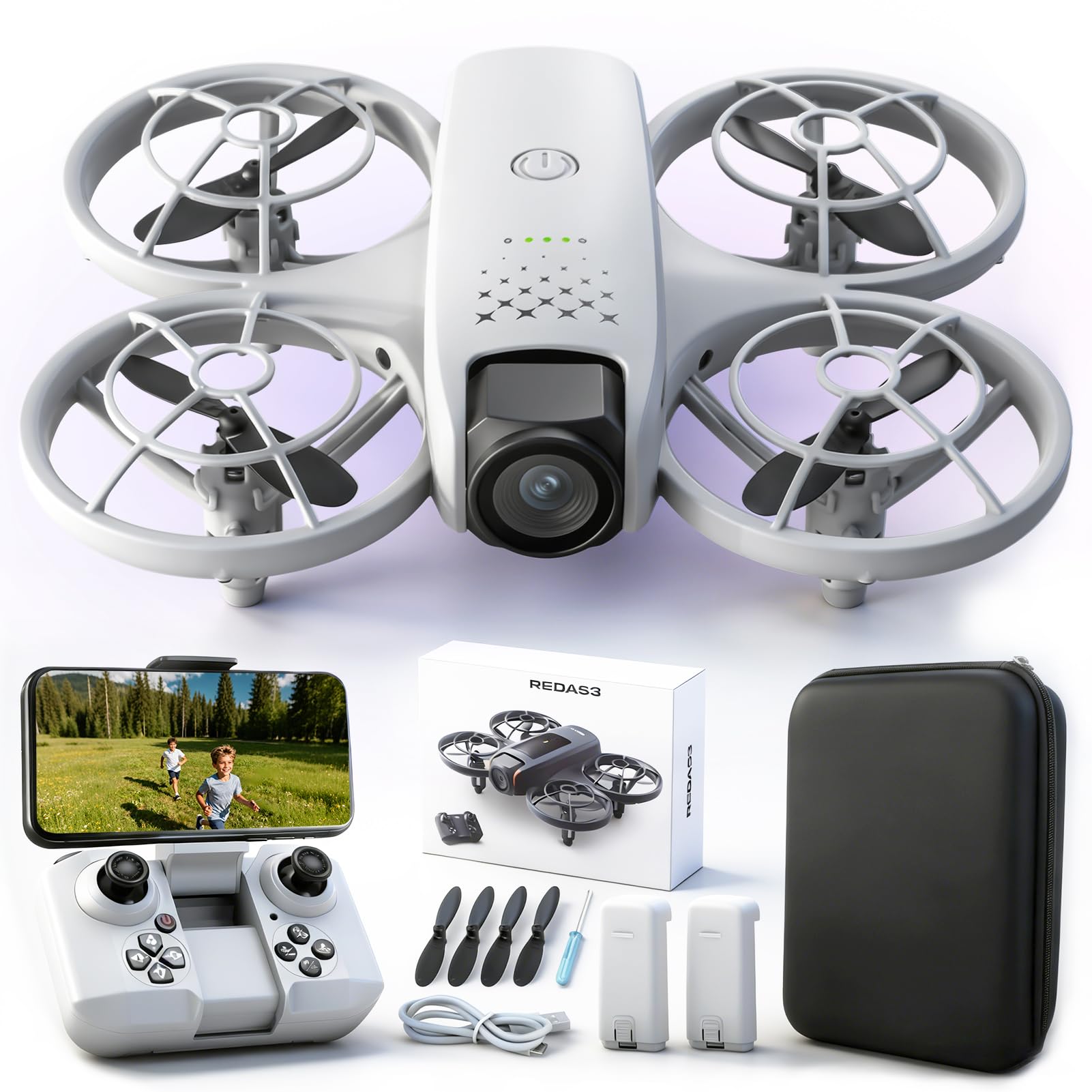 Jiakora Mini Drone avec caméra pour enfants 8-14, débutant RC Quadcopter jouets pour garçons et filles