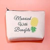 Vista 3 de JXGZSO Divertido Swinger Regalo Adulto Invertido Piña Maquillaje Bolsa Casado Con Beneficios Swingers Estilo de Vida Regalos, Casado con beneficios