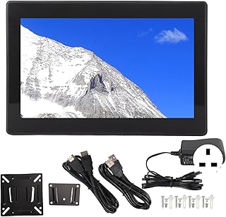 8 Inch Touchscreen Monitor, Portable HDMI Monitor with Ten Point Capacitive Touch, Widescreen 16:9 Wall Mounted Waterproof IPS Screen Display (UK Plug 100‑240V)