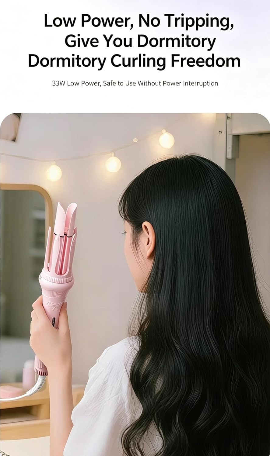 32mm Automatic Curling Iron, Negative Ion Hair Curler, Long-Lasting Big Wave Curling Wand, Lazy Hair Styling Tool for Effortless Loose Curls