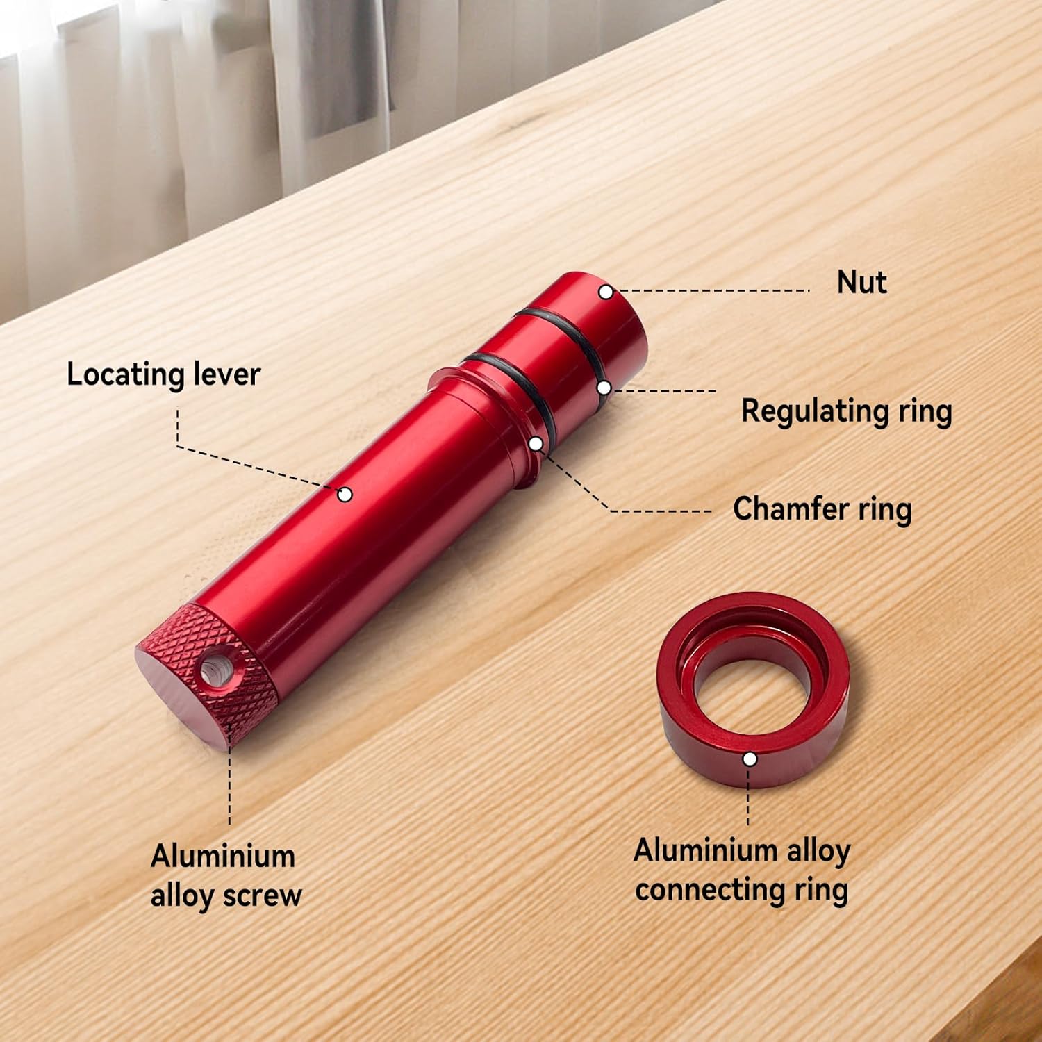 20mm Bench Dogs Set of 8, Non-Slip Aluminum Alloy Table Planing Stop Bench Dogs for T-Track Woodworking Table Workbench Peg Brake Stops Positioning Planing Plug for 20mm Dog Hole, Red