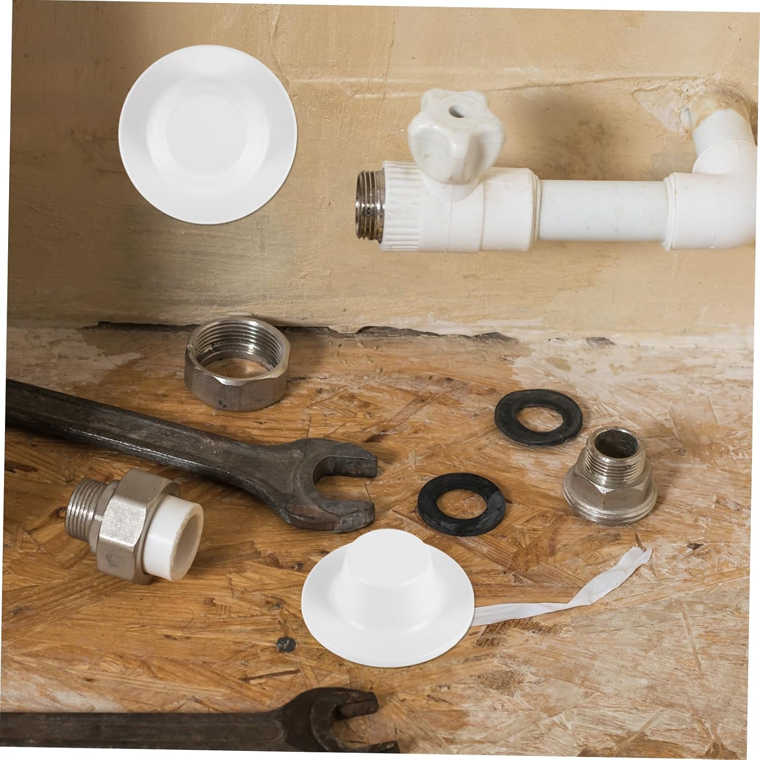 3pcs Water Pipe Decorative Cap Cover for Faucet Pipe Covers for outside Decorative Self-adhesive Escutcheon Plate