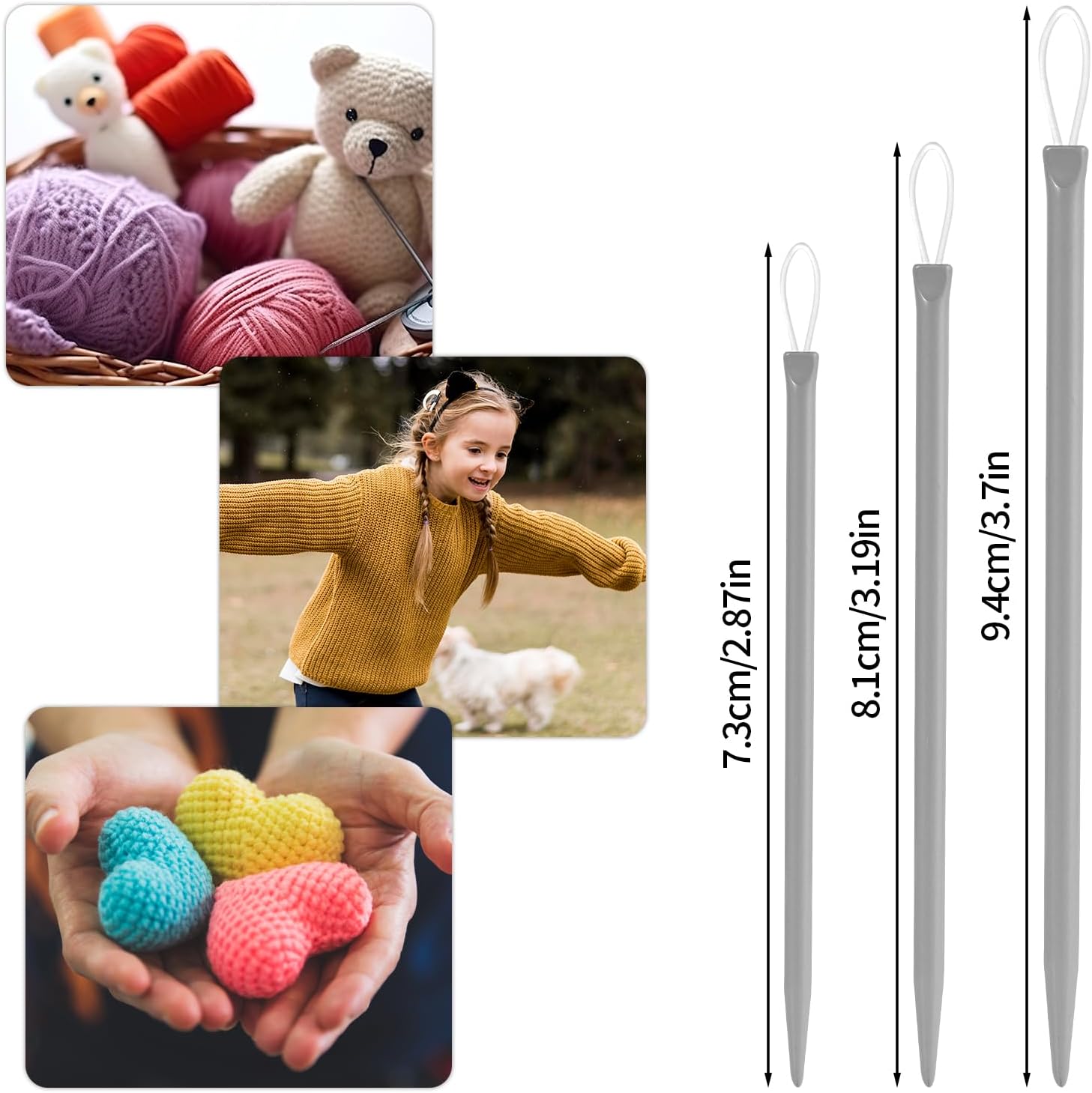 15pcs Tapestry Needle Set, Yarn Darning Blunt Tip & Large Eye Knitting Needles for Knitting Crochet Weaving Sewing Wool Yarn and Crafting Projects
