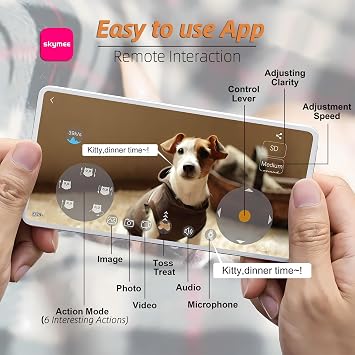 Owl Robot,Pet Camera Treat Dispenser Interactive Toy for Dogs Cats with Remote Phone App Control