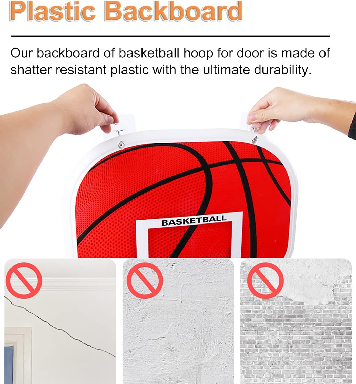 Basketball Hoop Small Hanging Basketball Hoop, Outdoor/Indoor, Portable Shattproof Basketball Goal for Courtyard Backyard