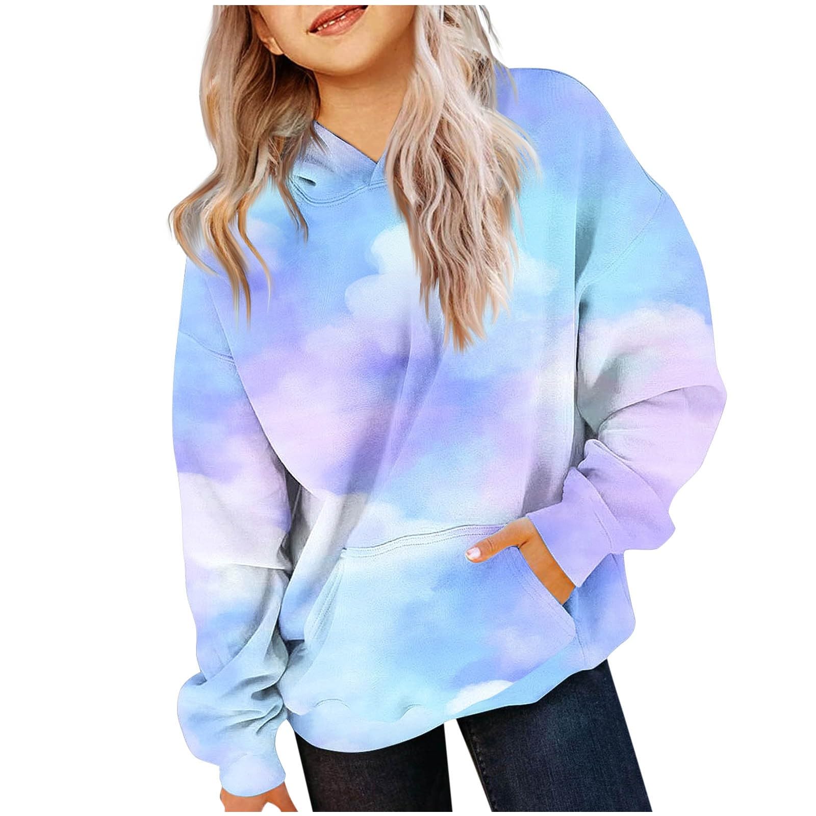 Felpe con Cappuccio per Bambino Ragazza Felpa Colorato Pullover | Maniche Lunghe Hoodie, Autunnale Invernale Sweatshirt con Tasche, Morbido Tops, Casuale Maglione, Sportivo Abbigliamento