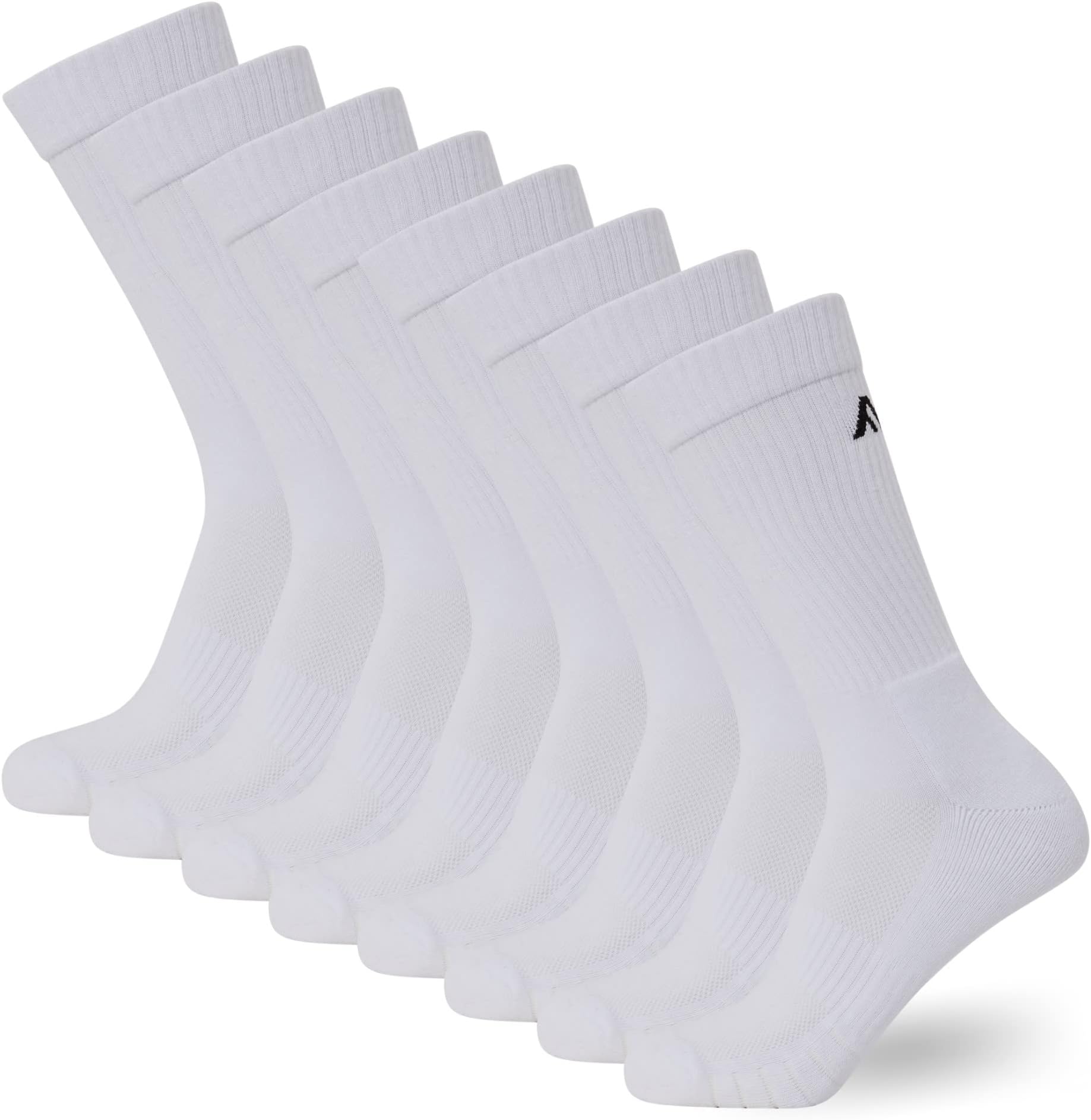 FM London8-Pack Unisex Cushioned Sports Socks - Comfort Fit Women and Mens Sports Socks and Gym Socks with Reinforced Heel & Toes - Odour Resistant - Black, Grey, & WhiteOEKO-TEX STANDARD 100