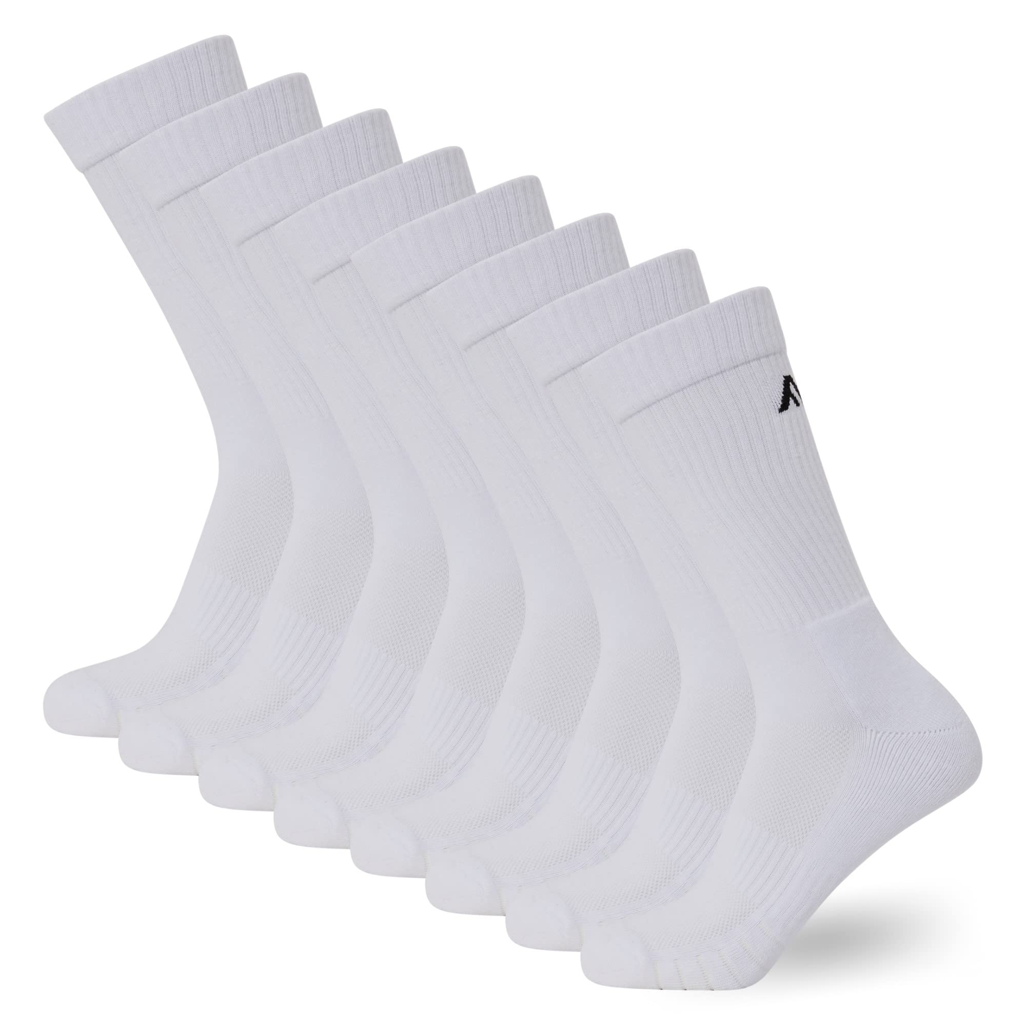 FM London8-Pack Unisex Cushioned Sports Socks - Comfort Fit Women and Mens Sports Socks and Gym Socks with Reinforced Heel & Toes - Odour Resistant - Black, Grey, & WhiteOEKO-TEX STANDARD 100