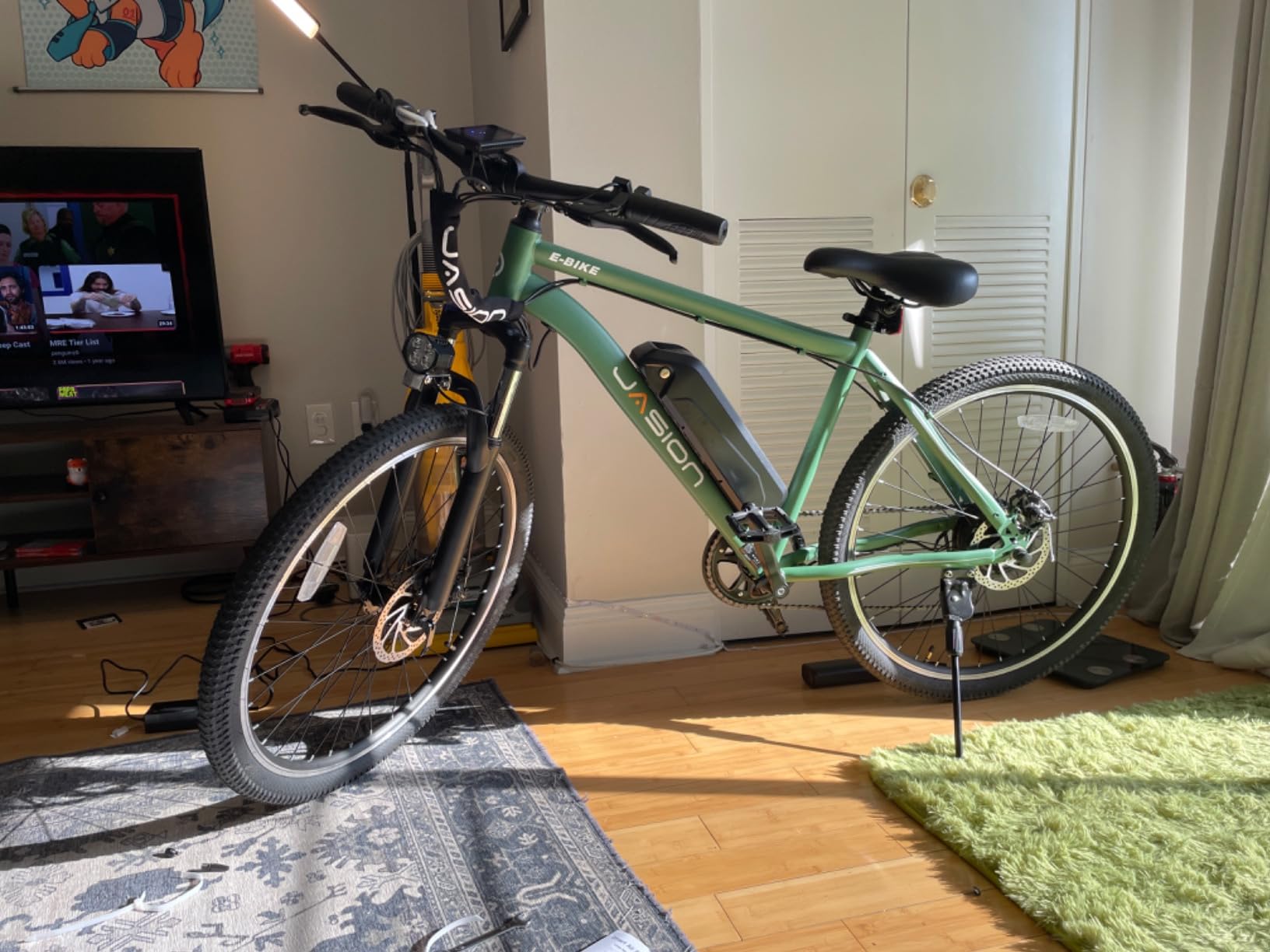 Jasion EB5 Electric Bike for Adults with Peak 500W Brushless Motor, 40Miles 20MPH Commuting Electric Mountain Bike with 360Wh Removable Battery, 7-Speed, 26" Tires and Front Fork Suspension photo review