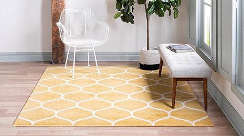 Miniatura 168 de Rugs.com Lattice Frieze Collection Alfombra – 4 x 6 pies, alfombra mediana negra perfecta para salas de estar, comedores grandes, planos abiertos