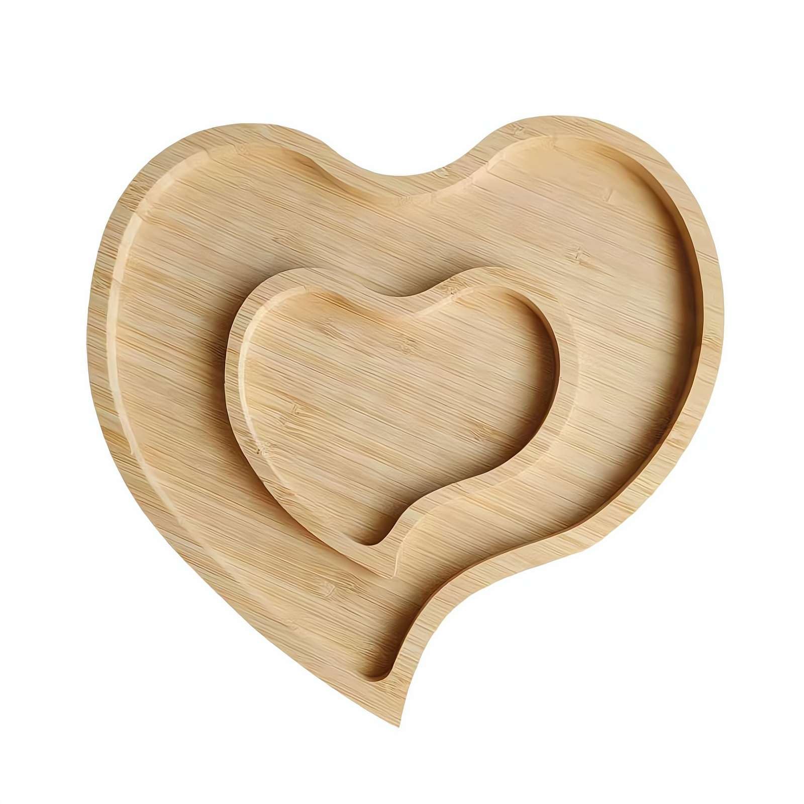 4 Taglieri A Forma Di Cuore In Legno – 21x17,5 Cm – Multifunzione Per Dessert, Formaggi E Decorazioni – Ideali Per Matrimoni E San Valentino