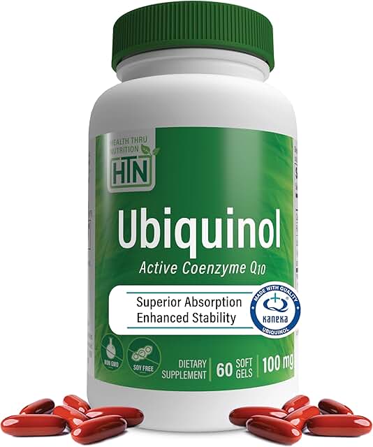 Ubiquinol 100mg 60 (Soy-Free) (Non-GMO) EAF CoQ10 (Enhanced Absorption F...