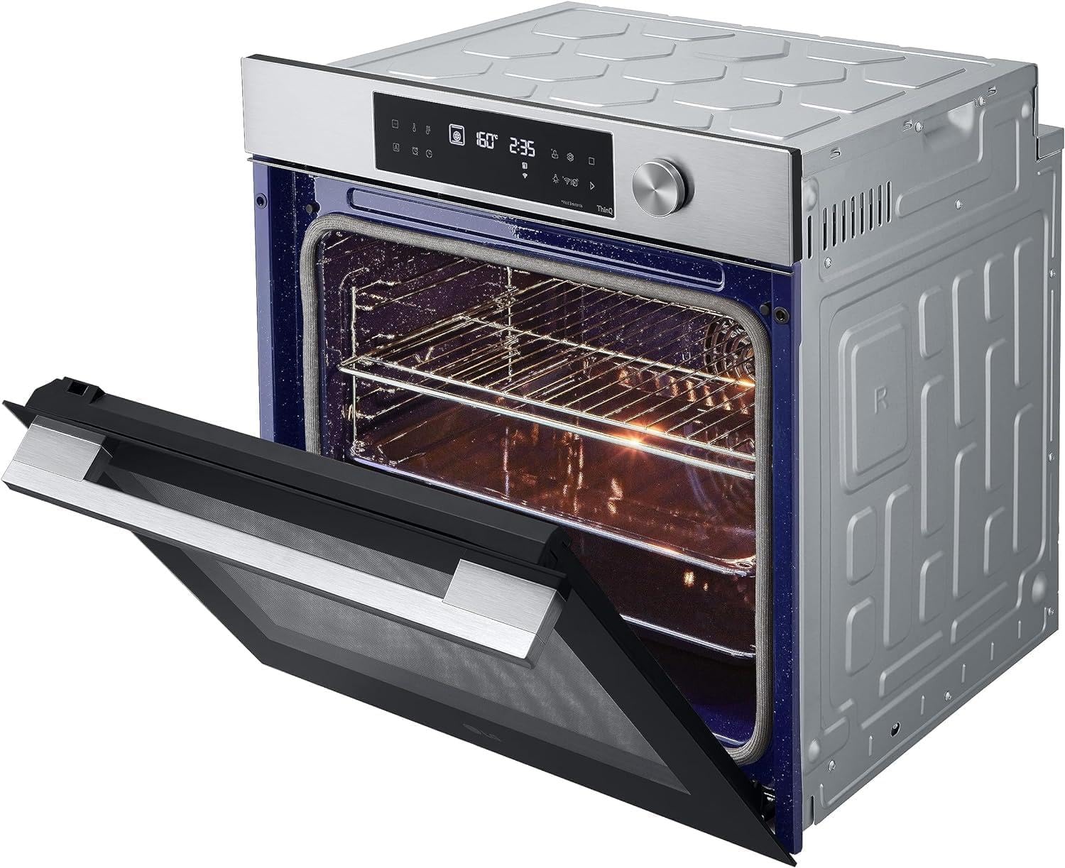 LG InstaView WSED7612S Forno da Incasso Multifunzione, Classe A+, 76L, 300°C Air Fry, Sous Vide, Modalità Pizza, Sistema ProBake Convection, EasyClean, Pirolisi, WiFi, Isolamento 4 Vetri, Nero