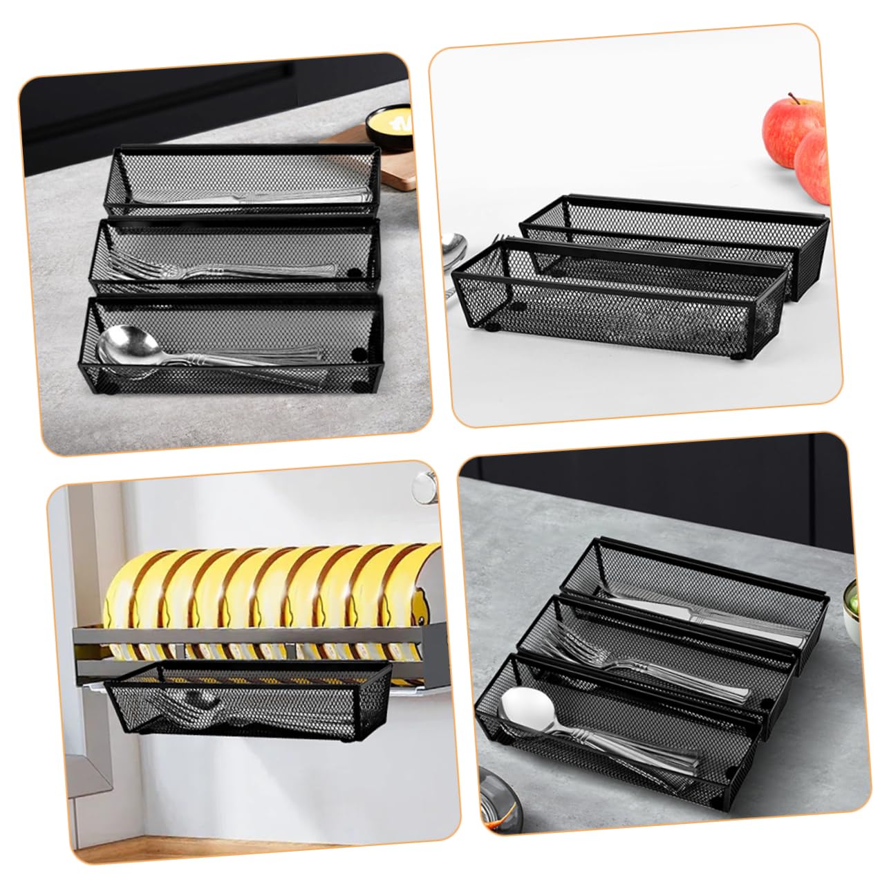 IMIKEYA 6piezas Organizador De Utensilios Pequeños Cesta De Metal para Cubiertos Ahorra