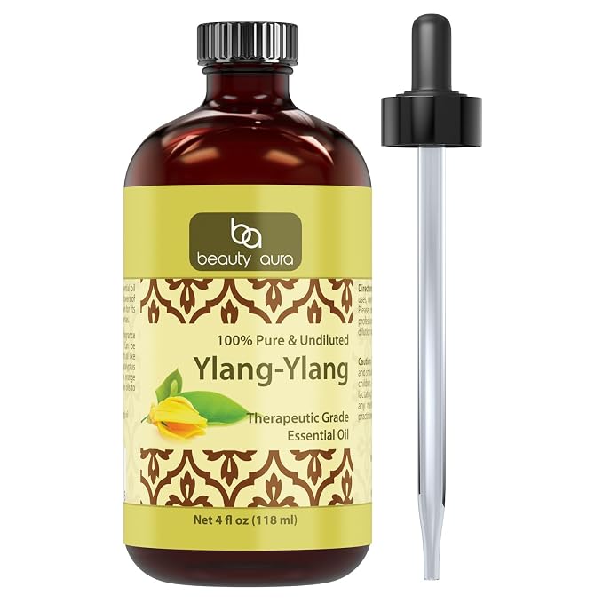 Beauty Aura Ylang-Ylang Essential Oil - 4 Oz. Bottle- Aromatherapy Soothing 100% Pure Essential Oil, Undiluted Theutic Grade Oils: Buy Online at Best Price in UAE