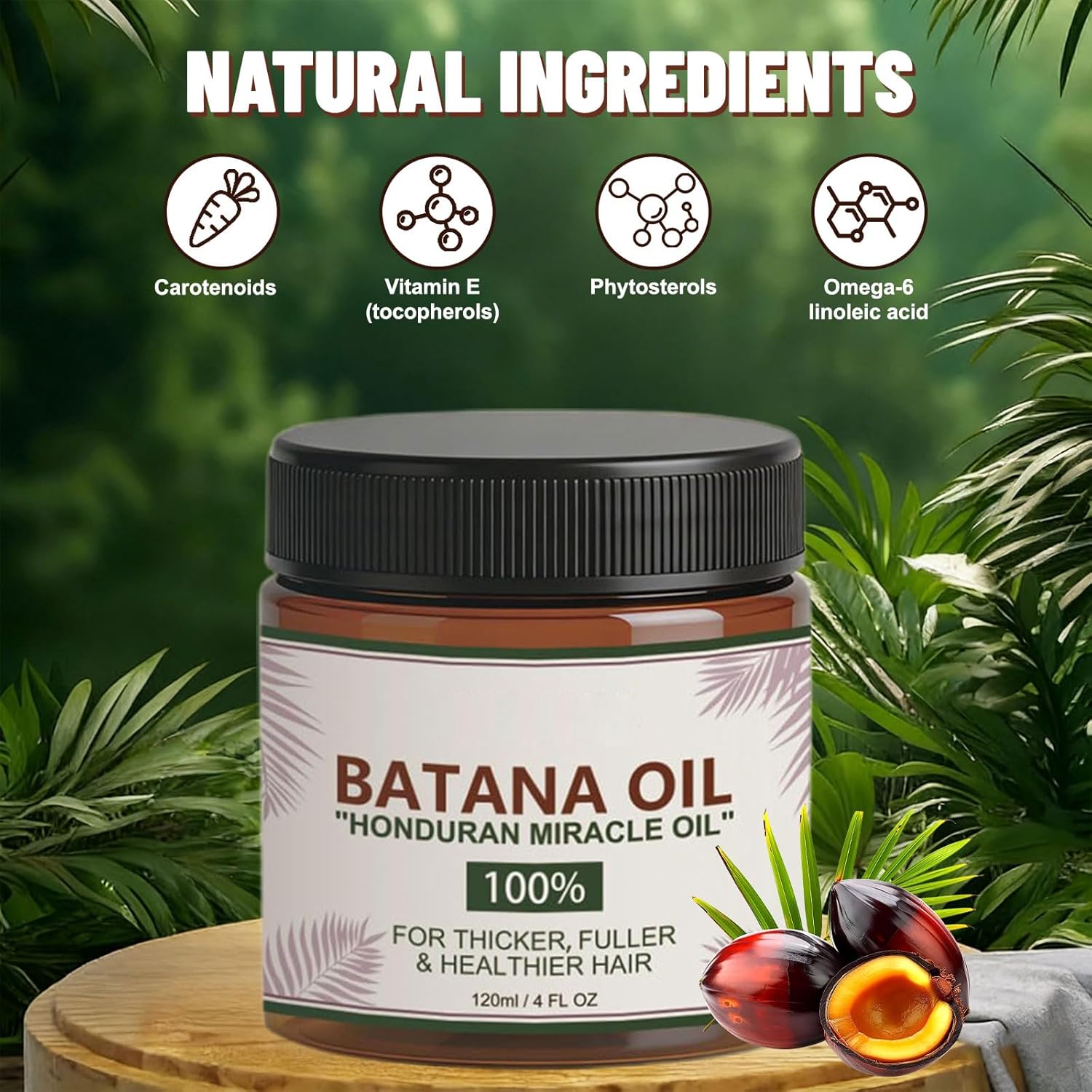 Batana Oil for Hair Growth, Advanced Botana Oil Hair Growth with Organic Batana From Honduras, Pure Batana Oil for Hair to Promote Thickness, Prevent Loss & Soothe Dry Scalp for Men & Women (2 Bottle)