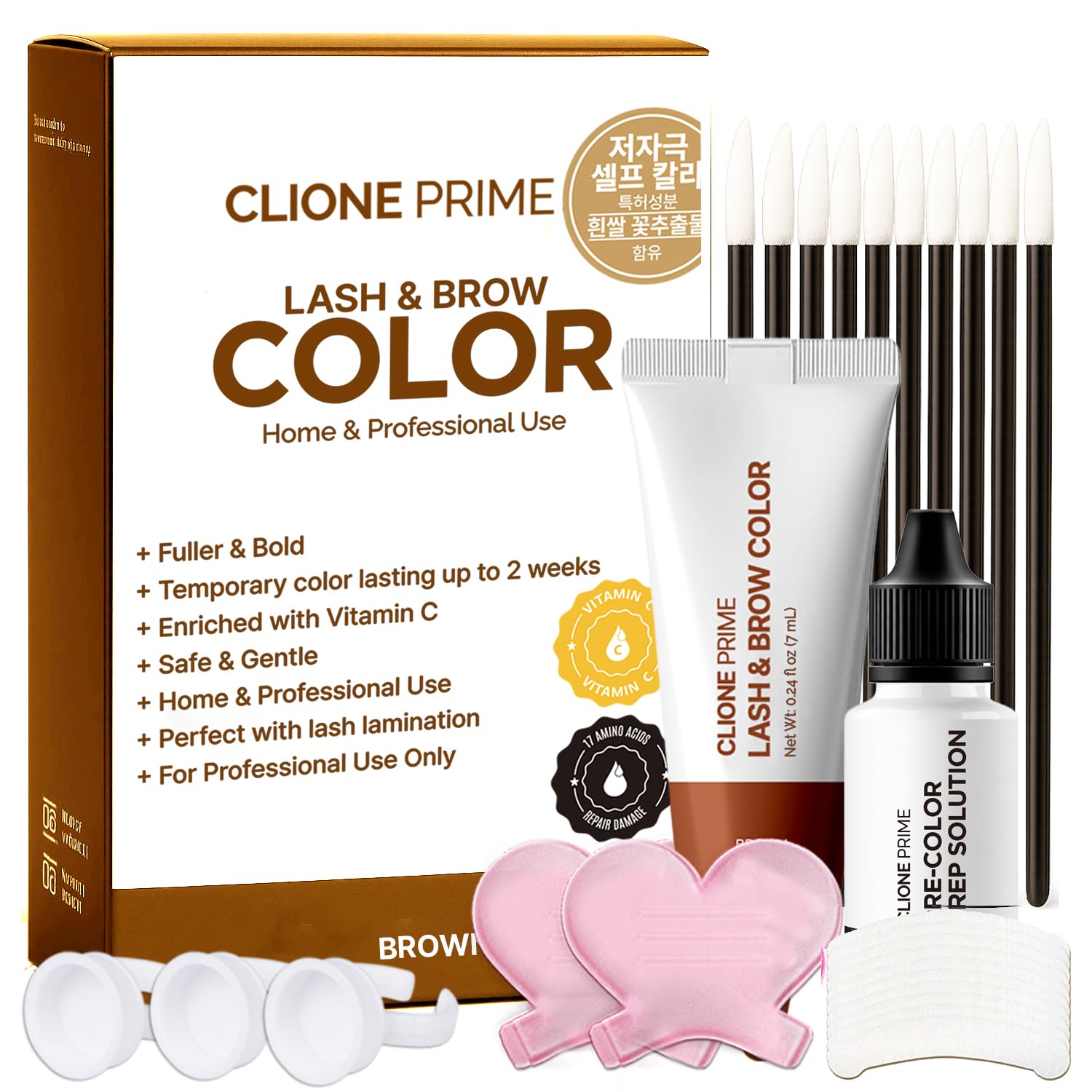 Korean Eye Brow Color Kit - Eye Lash Color Kit Brow Color for Eyebrows Lash Color Brown