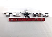 Vista 5 de 1 emblema de edición de Texas plateado, negro, plateado y rojo, todo negro/negro y rojo/bandera estadounidense plateada, bandera estadounidense