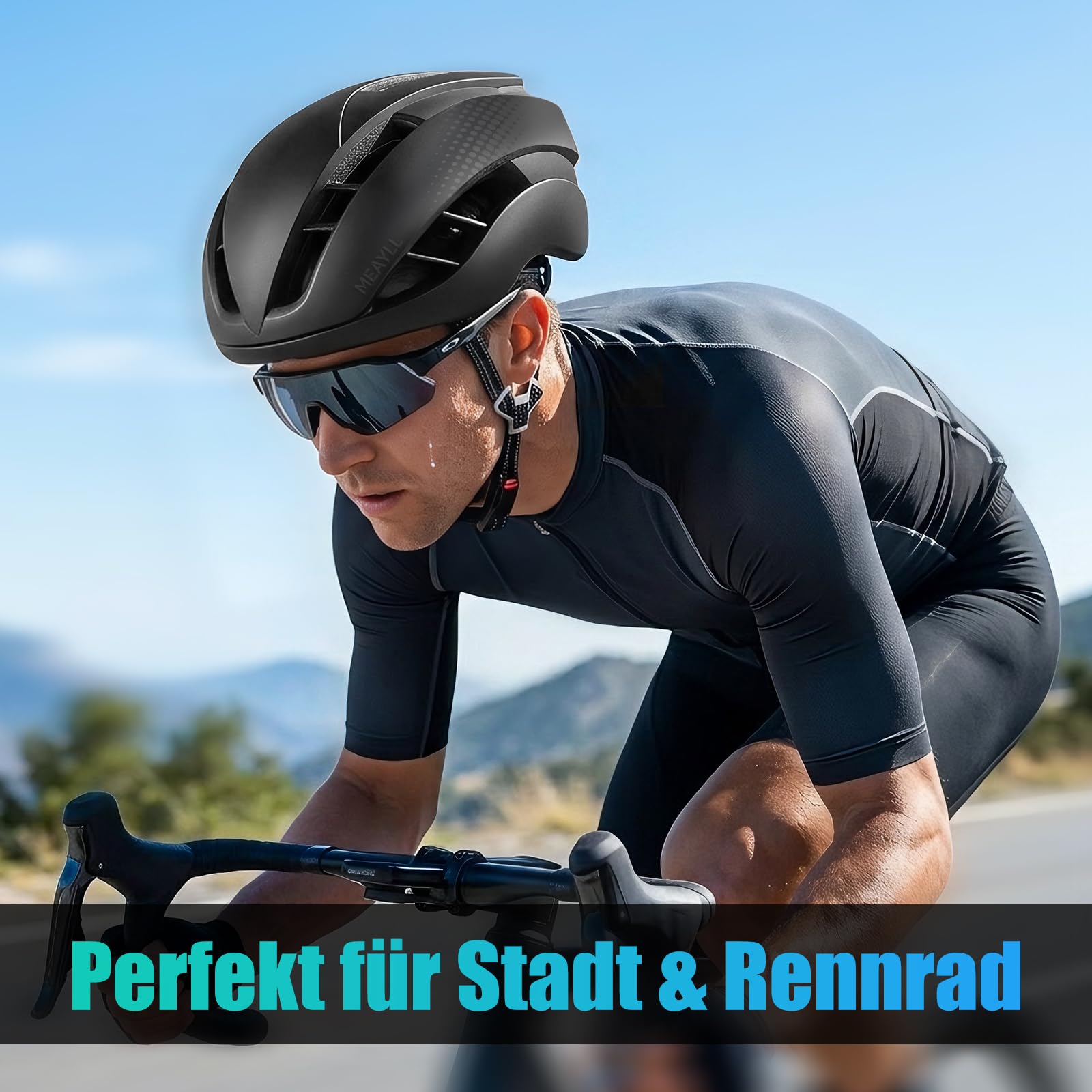 Fahrradhelm Herren Damen, Leichter Fahrradhelm Erwachsene für City & Rennrad mit Magnetverschluss, 16 Belüftungsöffnungen, CE EN1078 – Verstellbar M/L (55–61 cm, ca. 290–300g)