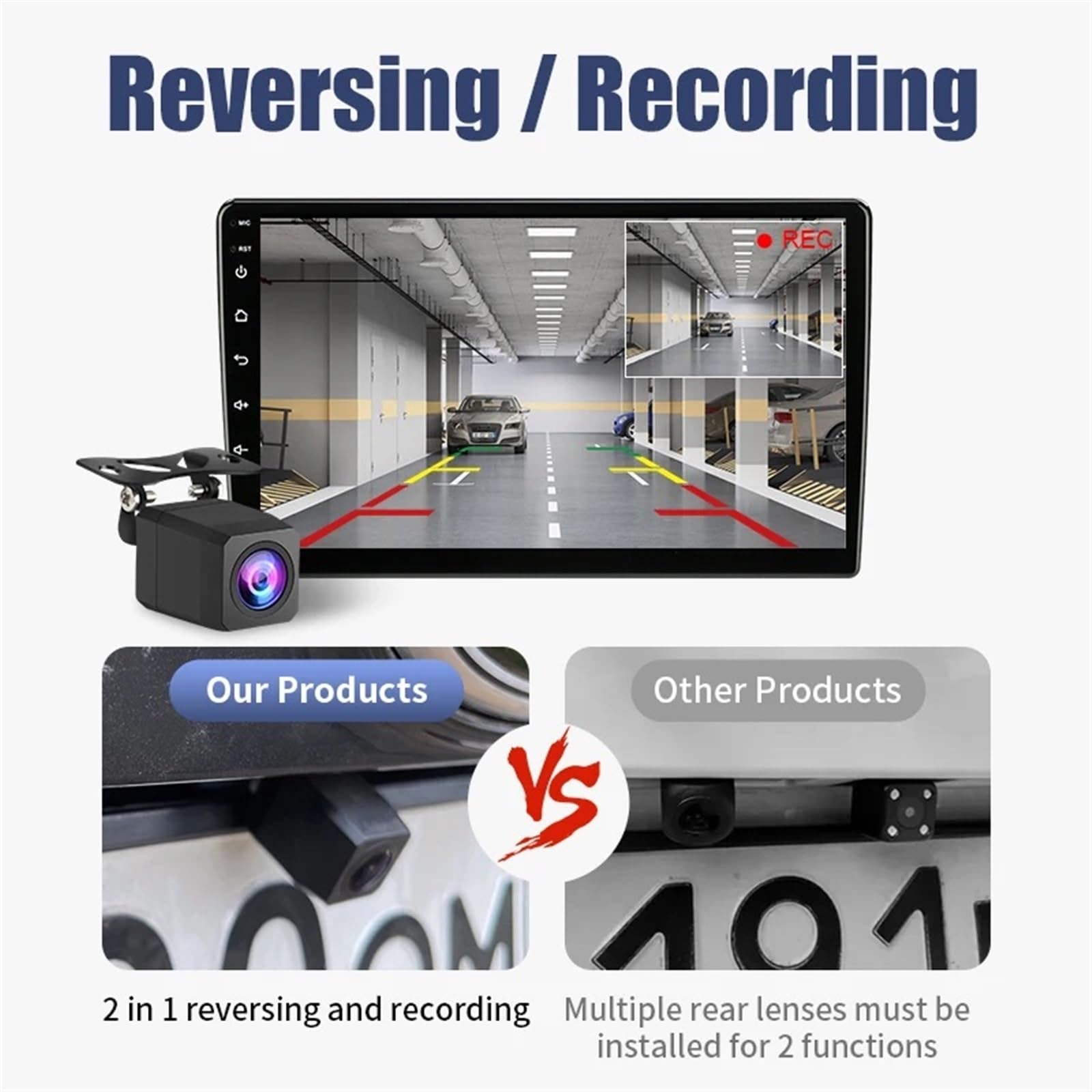 BEEBY Dash CAM USB Car DVR ADAS Dash CAM Cámara De Acción Dual Lens720P Cámara Delantera Y Trasera Recoder G-Sensor Dash CAM Coche (Size : 64G)
