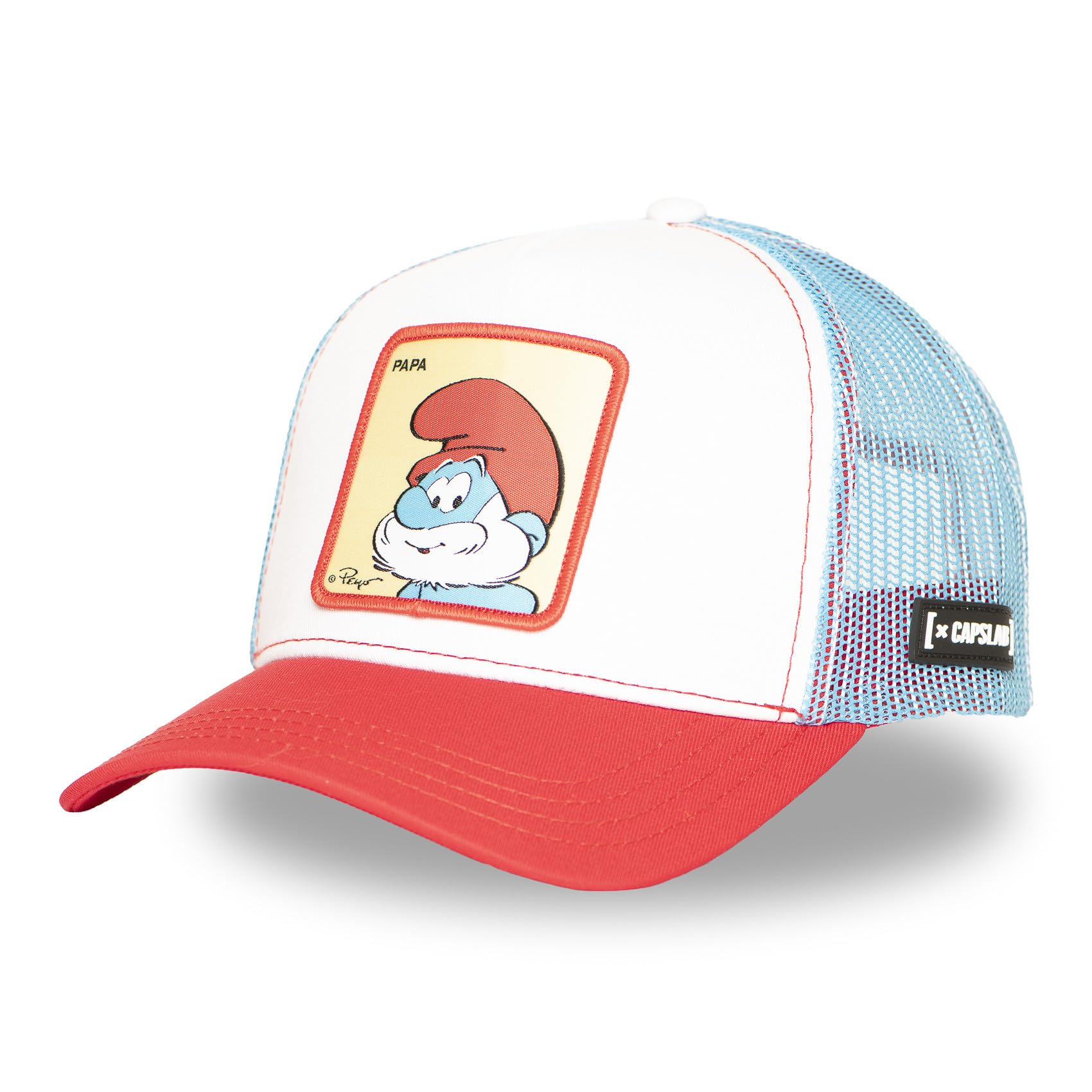 Capslab The Smurfs Cap Women/Men - Trucker Baseball mesh Snapback, with Peak, Peak All-Season Spring Summer Autumn Winter - One Size red