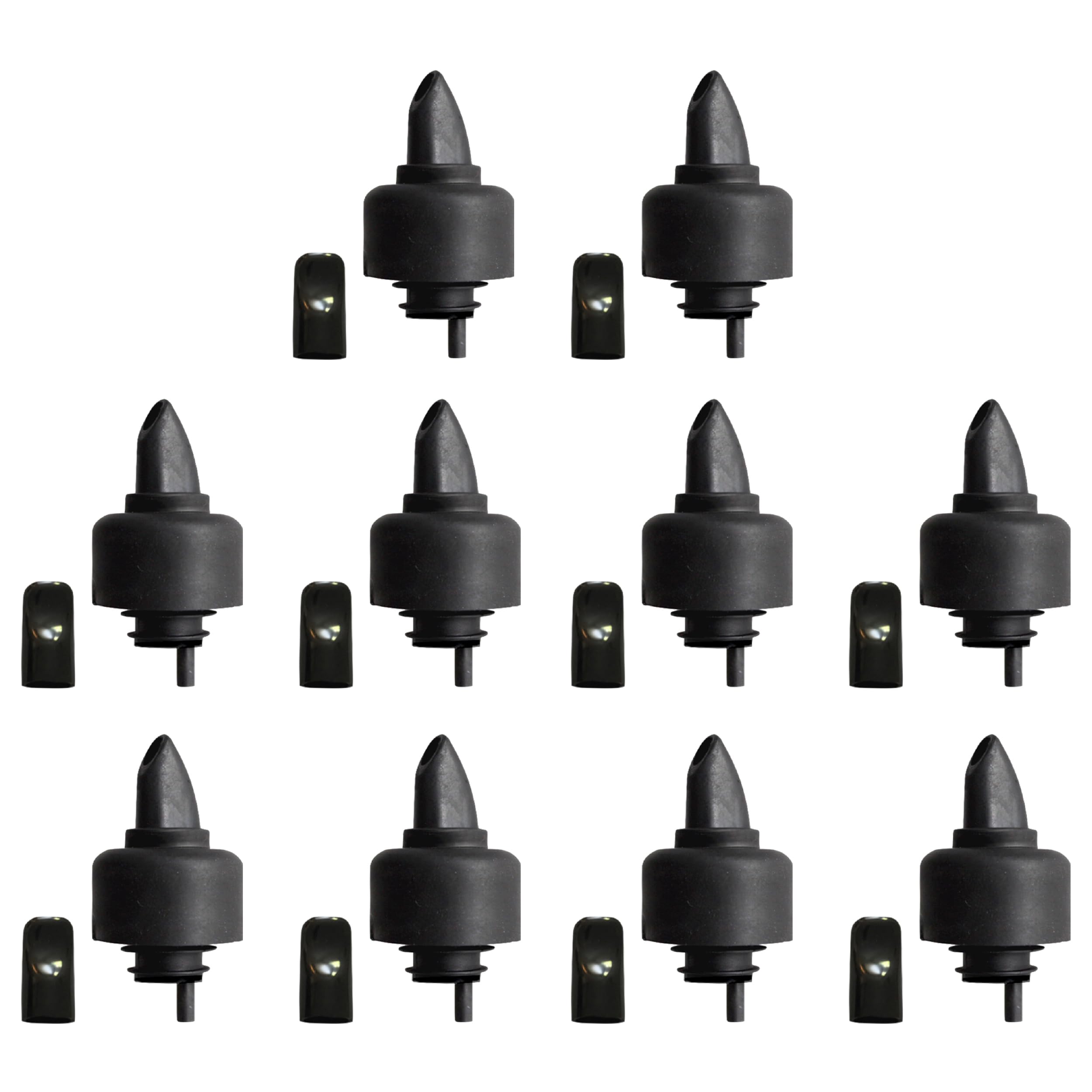 The Pure Pour Liquor Bottle Pourers - Leak-Proof Pour Spouts With Dust Caps – Fits Most Alcohol, Syrup, Olive Oil & Vinegar Bottles – Dishwasher Safe - 10 Pack - View #7