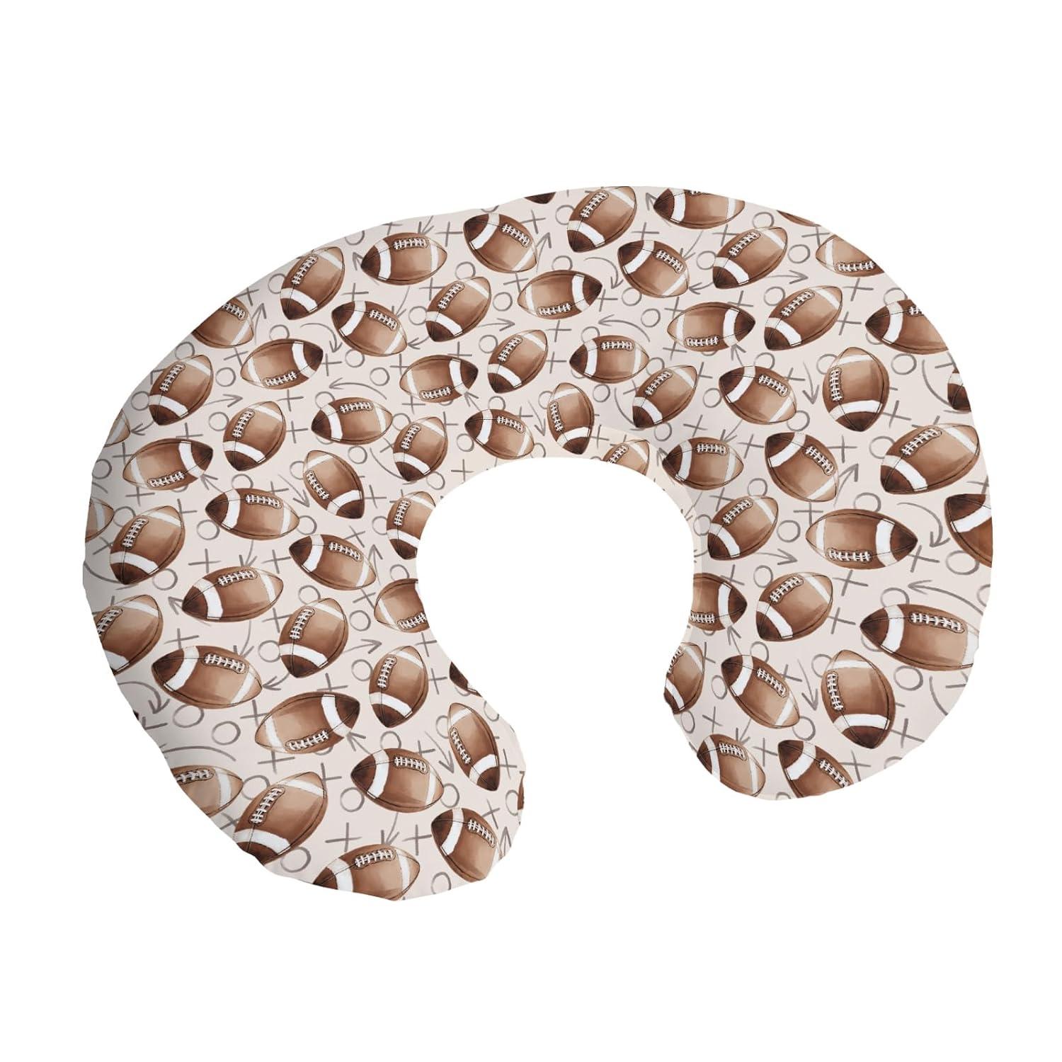 Football Game Day Nursing Pillow Covers American Football Sports Stretchy Nursing Covers for Breastfeeding Soft Comfortable Pillows Slipcover for Boys Girls