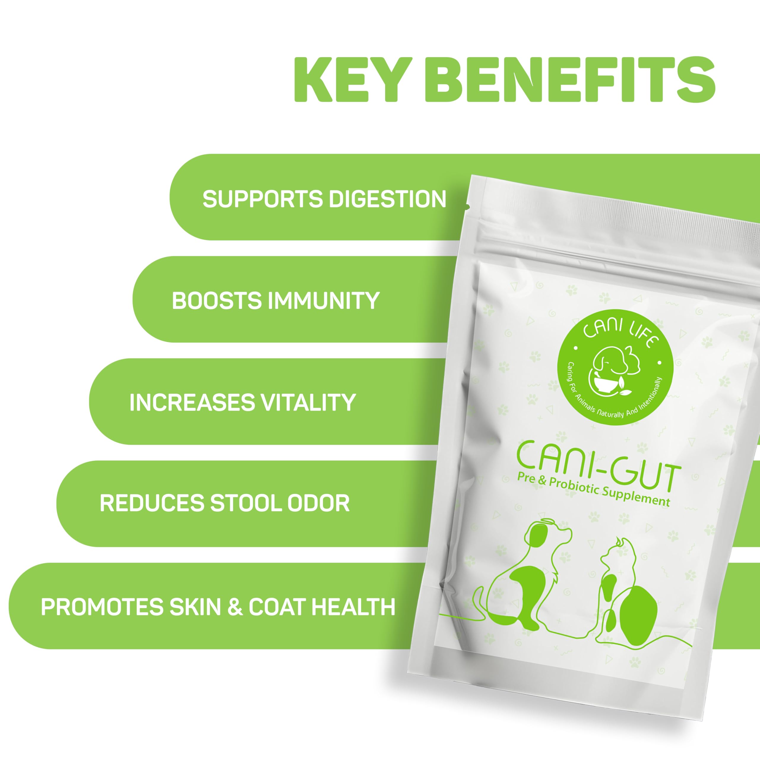 Cani Gut Everyday Nutrition Topper | Digestive Supplement for Cats | Probiotics & Prebiotics | Gut Health & Immunity Booster | Natural Ingredients | All Life Stages | 100g 4