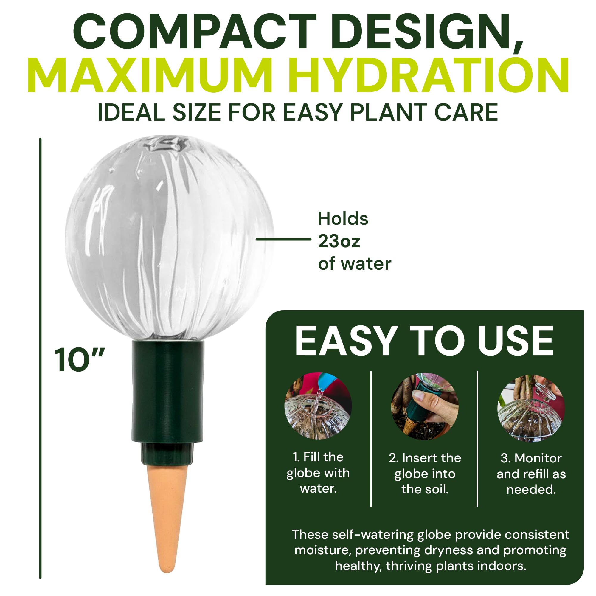 Blumat Globes d'arrosage automatique pour plantes d'intérieur en verre, irrigation goutte à goutte automatique pour plantes d'intérieur, plantes suspendues, plantes d'intérieur, accessoires de jardin,