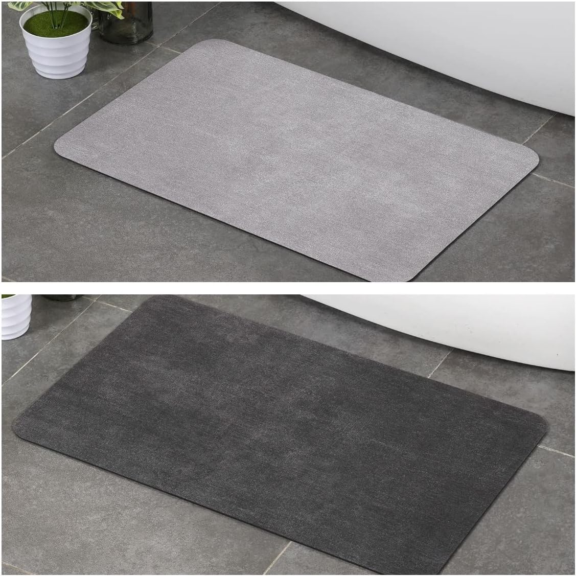 Stiio Bath Mat Sets Grey and Dark Grey 17x29 inches