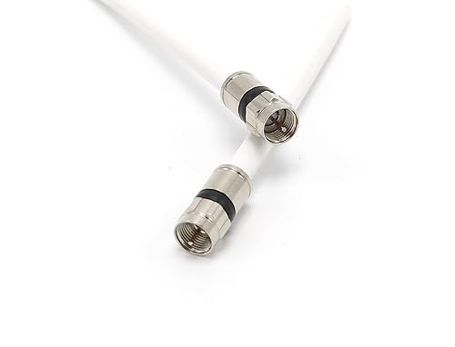 Miniatura 3 de THE CIMPLE CO Cable coaxial de cobre macizo de 15 pies, color blanco, cable coaxial RG6 con conectores, F81RF, coaxial digital para audiovideo, TV