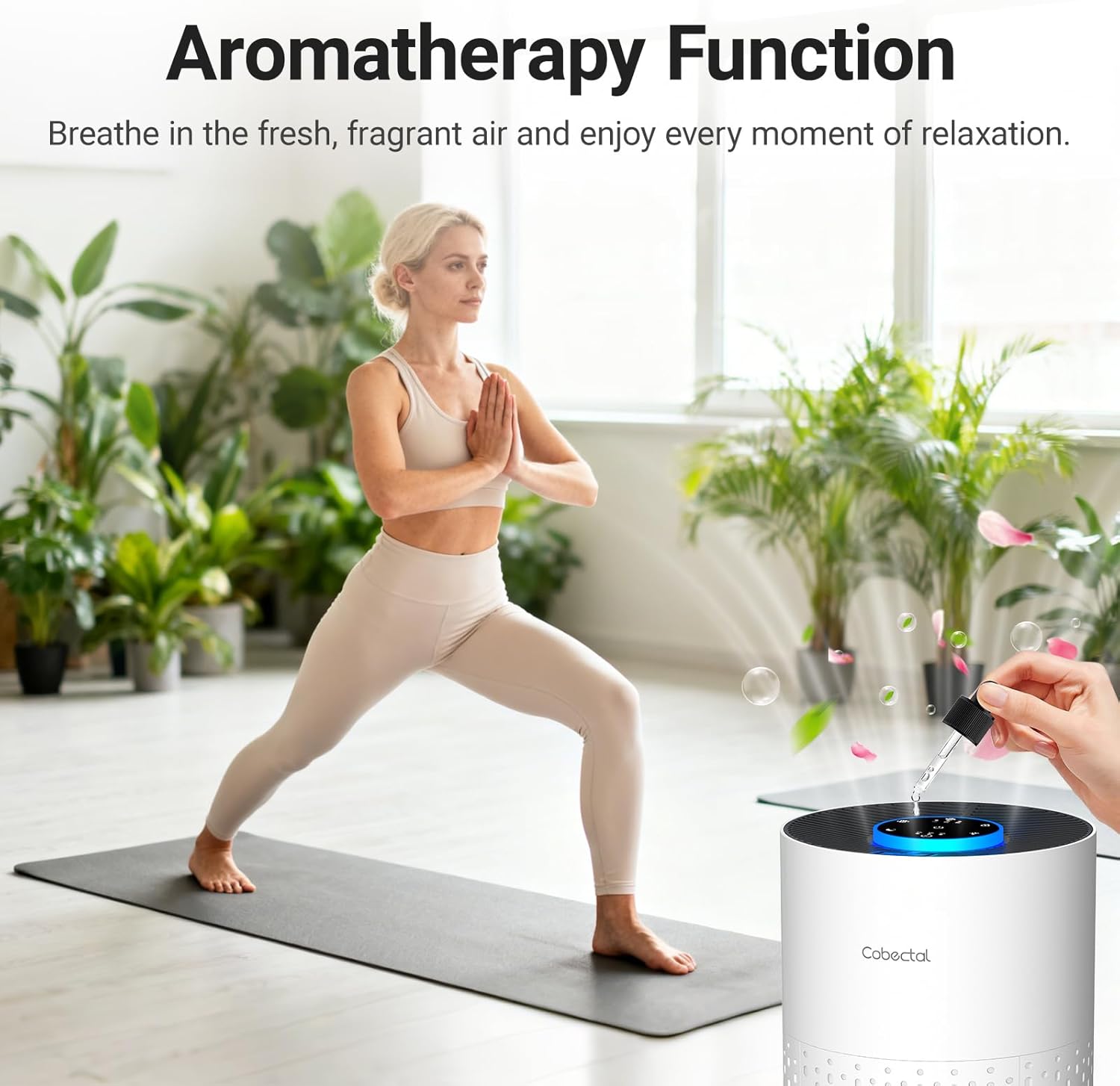 Air Purifiers for Bedroom Home, Cobectal Air Cleaner with H14 True HEPA 3-in-1 Filter for Room up to 1050 ft², Aroma Function, Sleep Mode, Portable Air Purifiers for Office, Dorm, RVs, White - Image 4