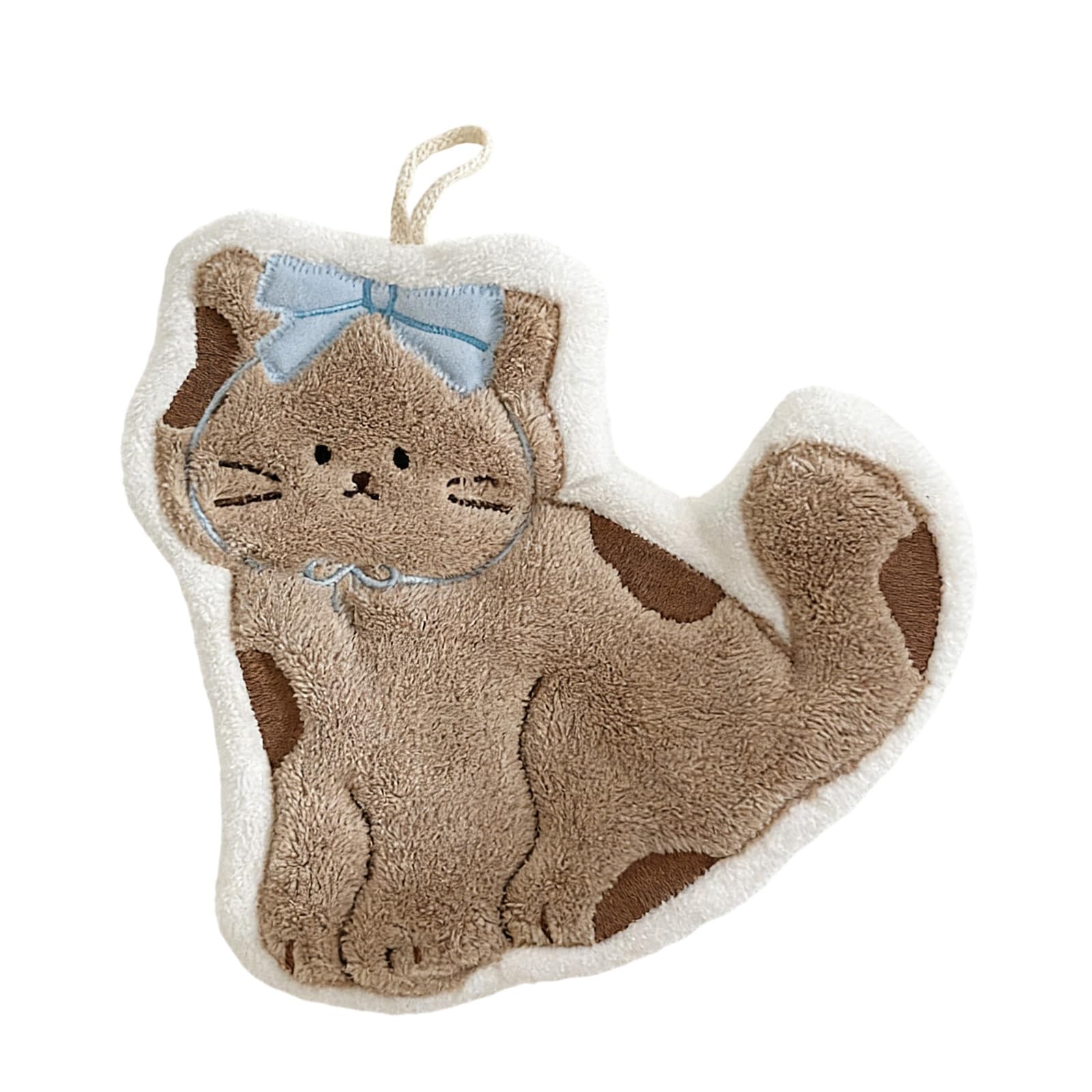 Msioytog Highly Absorbent Corals Fleece Hand Towel with Lovely Cats Theme Design Easy to Hanging and Wash Hand Cloth for Daily Use Kitchen Drying Cloth